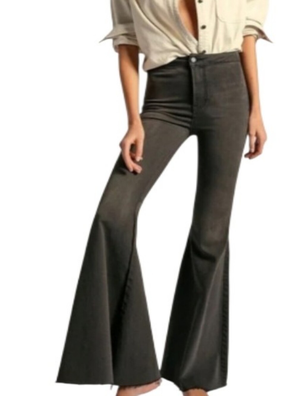 Free People Float On By Flare High-Waisted Denim Jeans